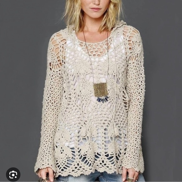 Free People Sweaters - BRAND NEW Free People Star Stitch Pacifica Hoodie Size XS
